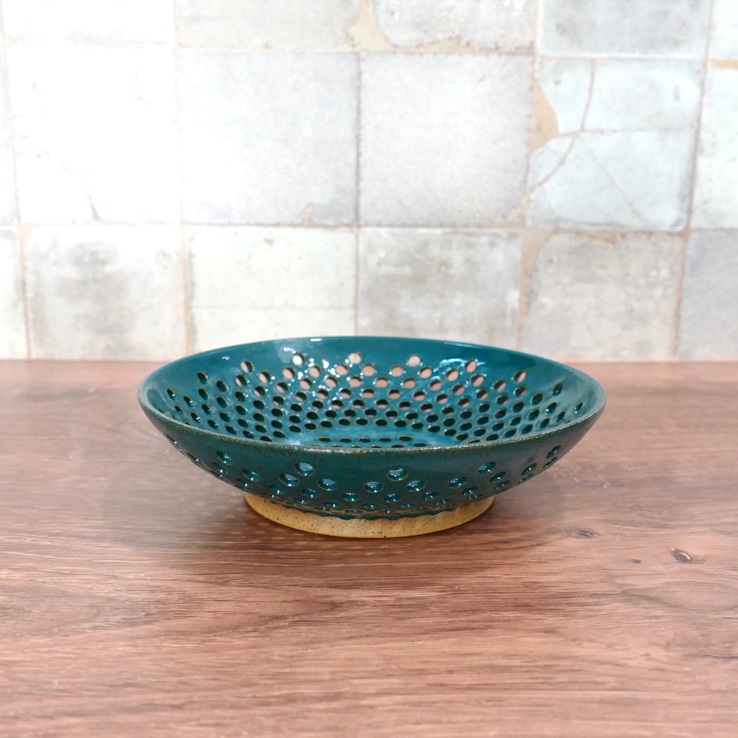 ONE-OF-A-KIND 1 - Shallow Berry Bowl in Dark Cyan