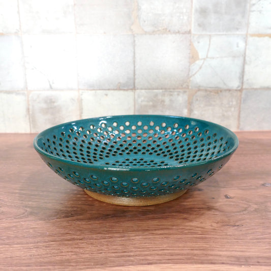 ONE-OF-A-KIND 2 - Shallow Colander in Dark Cyan
