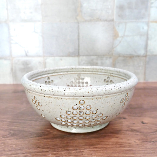 ONE-OF-A-KIND 3 - Classic Colander Variation in Speckled White