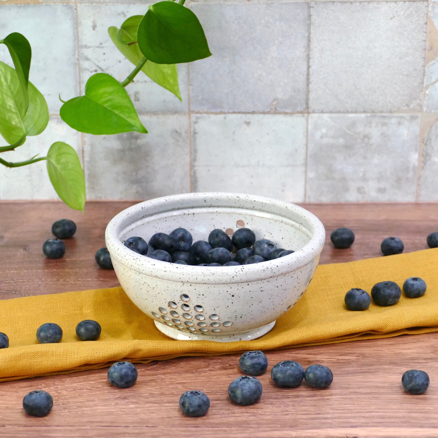 Classic Berry Bowl in Speckled White